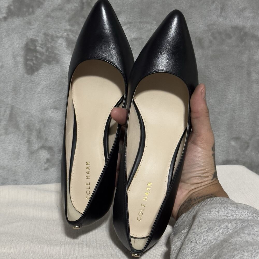 Cole Haan Womens Go To Park Pumps Size 6.5B Black Leather Pointed Toe Slip On - Picture 9 of 9